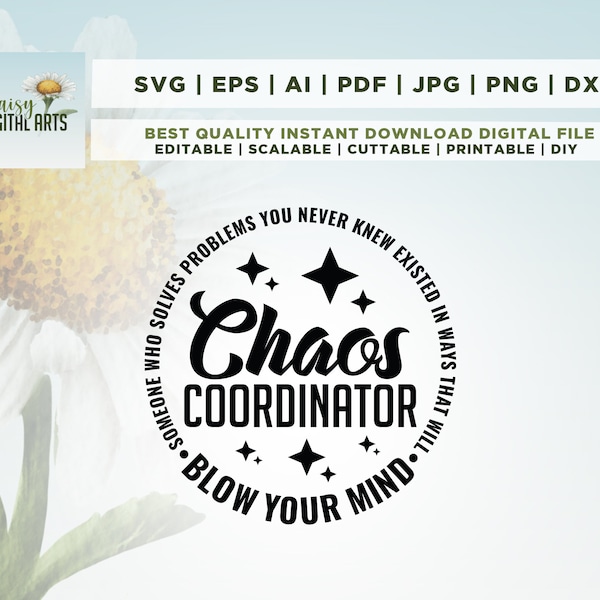 Chaos Coordinator Definition Svg, Chaos Coordinator Png, Cricut, Png, Svg, Funny Mother's Day Svg, Instant Download, sublimation, Cut file