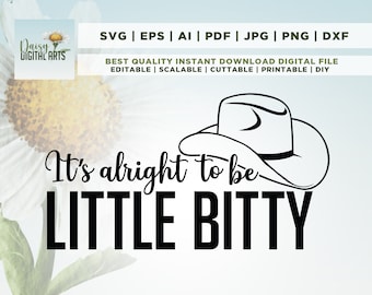 Little Bitty Baby SVG, Country Western Onesie Design (Digital Download)