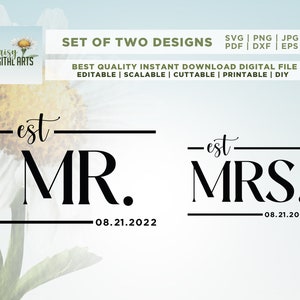 Senhor e senhora svg, camisa senhor e senhora, recém-casados svg, camisa de lua de mel, casamento svg, esposa e marido svg, camisas de recém-casados, casal, cricut