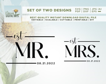 Mr and Mrs svg, Mr and Mrs Shirt, Just Married svg, Honeymoon Shirt, Wedding svg, Wife And Husband svg, Just Married Shirts, Couple, Cricut