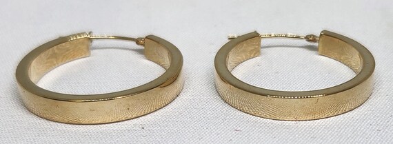 14K Yellow Gold Polished Rectangle Hoop Earrings