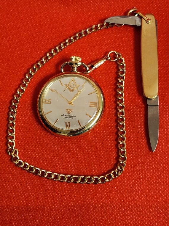 Jules Jurgensen Masonic Open Face Pocket Watch + Chai… Gem