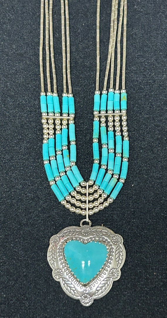 Sterling Silver Turquoise Southwest Style Necklace
