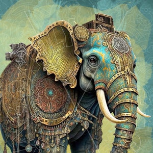 Steampunk Elephant Decoupage .  Rice Paper. https://dragonflycrafts.uk/