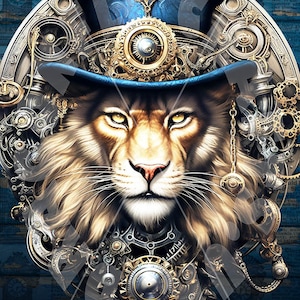 Steampunk Lion 2 Decoupage .  Rice Paper. https://dragonflycrafts.uk/