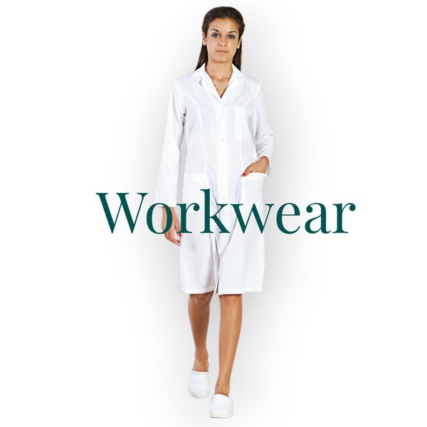 White Ladys Medical Apron - Workwear for Healthcare Professionals at Hospitals - Doctors Nurses Dentists Veterinarians