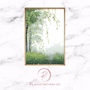 Printable Chinese Landscape, Downloadable Digital Wall Art