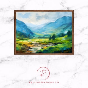 Printable Scottish Highlands Art, Downloadable Digital Wall Art