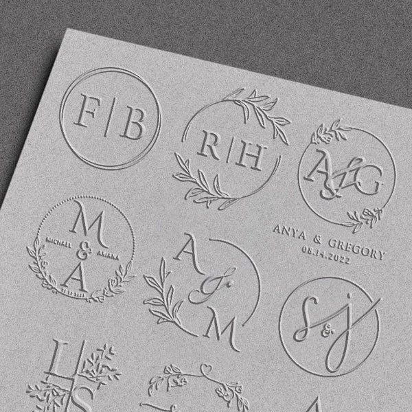 Wählen Sie Ihre Hochzeitsprägung, personalisierte Hochzeit Prägung Stempel, Hochzeitsstempel, benutzerdefinierte Prägung, Monogramm Prägung, Paar Namen Prägung