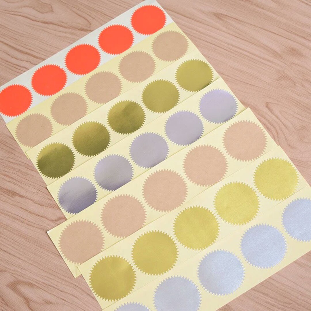 Embosser Foil Stickers 1.77 Self Adhesive Glossy Silver/gold Seal Labels for Certificates