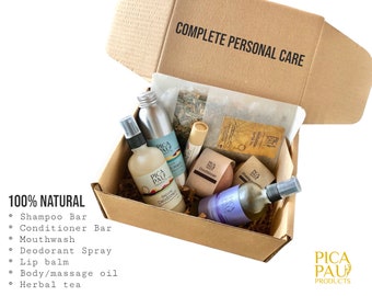 Caja completa de cuidado personal, cesta de regalo para mejorar, regalos para el cuidado personal, set de regalo para el cuidado personal, regalo para mejorar, caja de cumpleaños, salud, productos pica pau