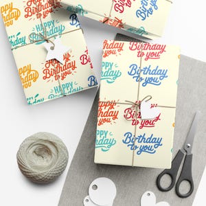 Papeles para envolver regalos, papel para envolver cumpleaños para él y para ella, diseño colorido de feliz cumpleaños, paquete variado, hojas para envolver regalos, rollo para envolver regalos,