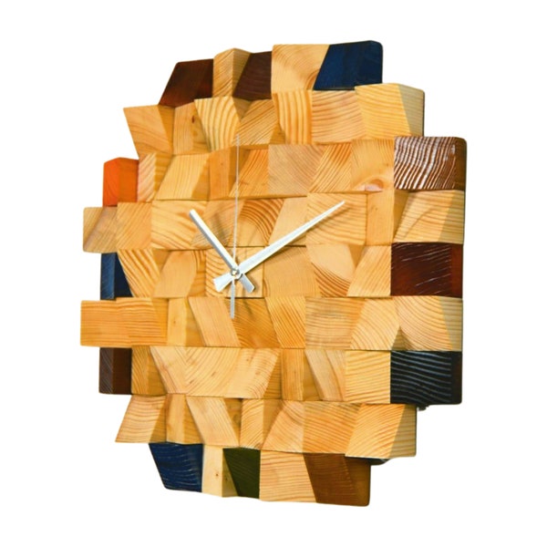 Modern Wood Clock Etsy