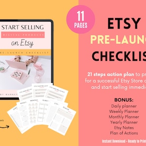 ETSY Pre-Launch Checklist, Start An Etsy Shop For Beginners, Etsy Seller Guide, Sell on Etsy, Set Up Etsy Shop, Etsy store setup eBook