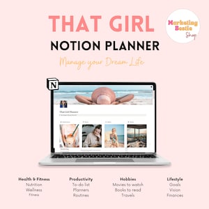 That Girl NOTION Planner, Notion template, Personal planner, Notion Planner, Life Planner, Digital Planner, All in one Notion planner