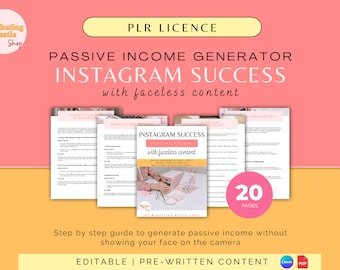 PLR, Instagram Erfolg mit gesichtslosen Inhalten, Social Media Guide, Kleinunternehmen, kommerzielle Nutzung, PLR-Lizenz, weiterverkaufen, Verkaufen auf Etsy, passiv