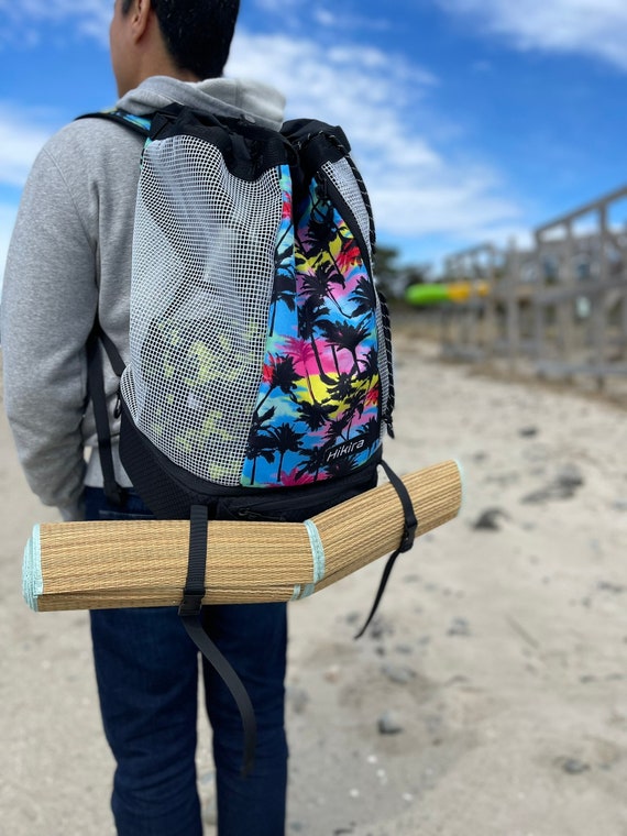 Mesh Swim Bag Beach Backpack With Wet Pocket - Drawstring