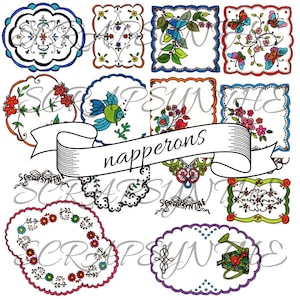 napperons décoratifs pour albums photos, journaux, dessinés à la main, téléchargeables, imprimables, 4 pages A4