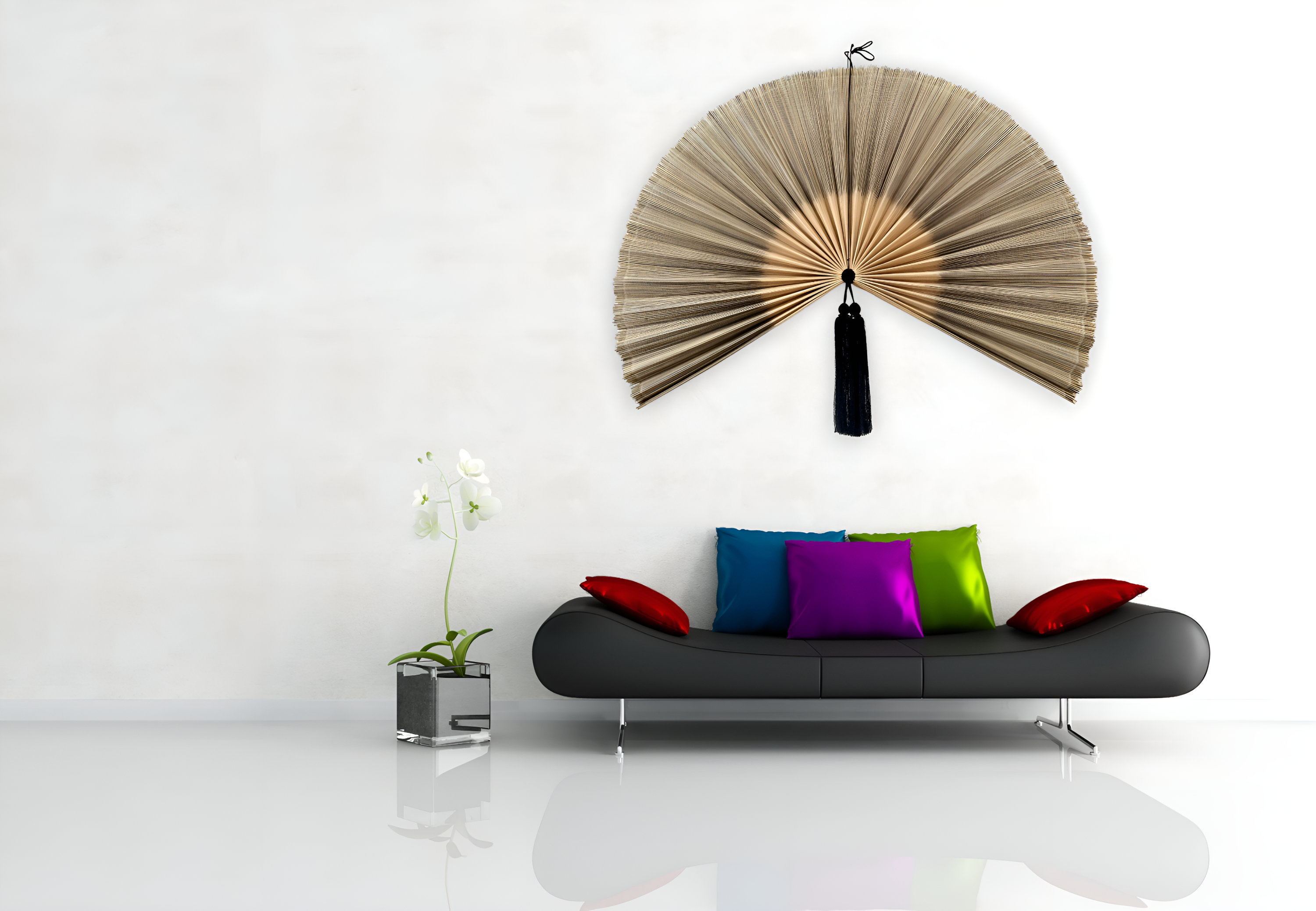 Fan Wall Fan Decor Wall Decor Home Decor Bamboo Folding Etsy