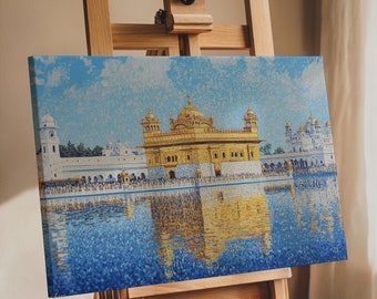 Gurdwara Sikh Art Golden Temple Canvas Unframed Sikh Wall Art Sikhism Gurdwara Sahib Wallpaper Sikh Gift Home Decor Sikh Art Oil Painting