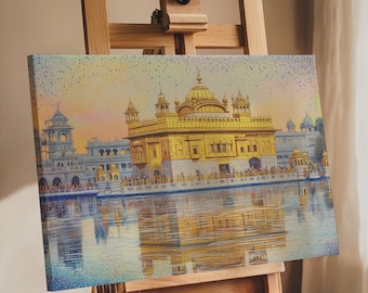 Gurdwara Sikh Art Golden Temple Canvas Unframed Sikh Wall Art Sikhism Gurdwara Sahib Wallpaper Sikh Gift Home Decor Sikh Art Oil Painting