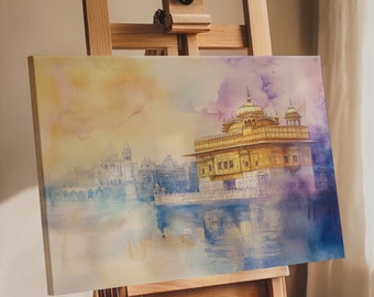 Gurdwara Sikh Art Golden Temple Canvas Unframed Sikh Wall Art Sikhism Gurdwara Sahib Wallpaper Sikh Gift Home Decor Sikh Art Oil Painting