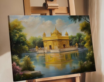 Gurdwara Sikh Art Golden Temple Canvas Unframed Sikh Wall Art Sikhism Gurdwara Sahib Wallpaper Sikh Gift Home Decor Sikh Art Oil Painting