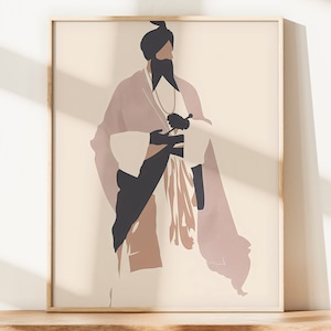 Minimalistic Sikh Guru 550 + DPI Sikh Poster Print | Religious Art | Sikh Art | Sikh Gifts | Sikh Wall Art | Sikh Poster Print
