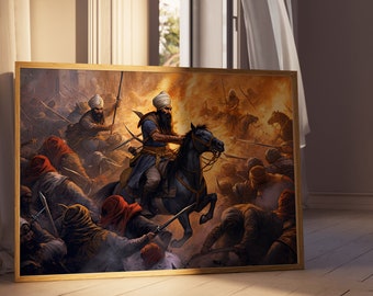 The Battle of Chamkaur | Digital Download | Sikh Art Religious Art Sikh Art Sikh Gifts Wall Decor Digital Print Sikh Wall Art