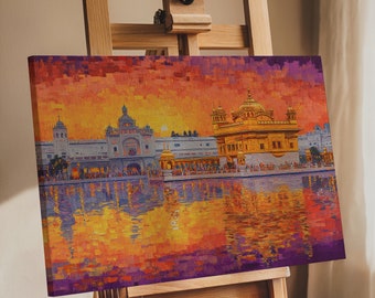 Gurdwara Sikh Art Golden Temple Canvas Unframed Sikh Wall Art Sikhism Gurdwara Sahib Wallpaper Sikh Gift Home Decor Sikh Art Oil Painting