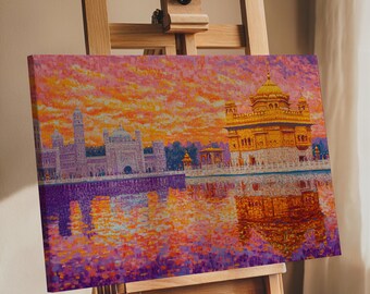 Gurdwara Sikh Art Golden Temple Canvas Unframed Sikh Wall Art Sikhism Gurdwara Sahib Wallpaper Sikh Gift Home Decor Sikh Art Oil Painting
