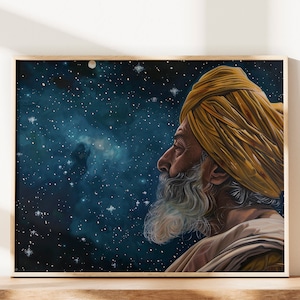 Guru Sikh Oil Painting Digital Print Sikh Wall Art Religious Art Sikh Art Sikh Gifts Sikh Painting Wall Decor