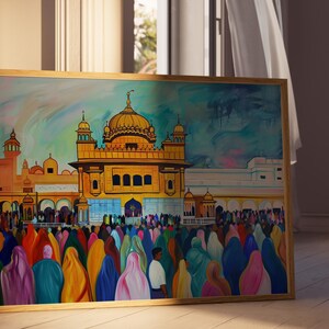 Harmandir Sahib Illustration | Unframed Poster | Gurdwara Oil Painting Sikh Art Golden Temple Sikh Wall Art Sikhism Sikh Gift Home Decor