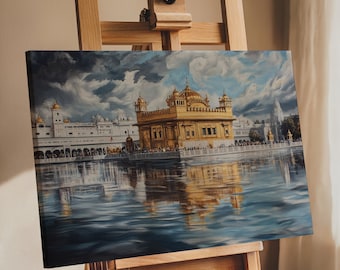 Gurdwara Sikh Art Golden Temple Canvas Unframed Sikh Wall Art Sikhism Gurdwara Sahib Wallpaper Sikh Gift Home Decor Sikh Art Oil Painting