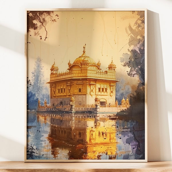 Gurudwara Sikh Art Golden Temple Poster Unframed Sikh Wall Art Sikhism Gurudwara Sahib Wallpaper Sikh Gift Home Decor Sikh Art Oil Painting