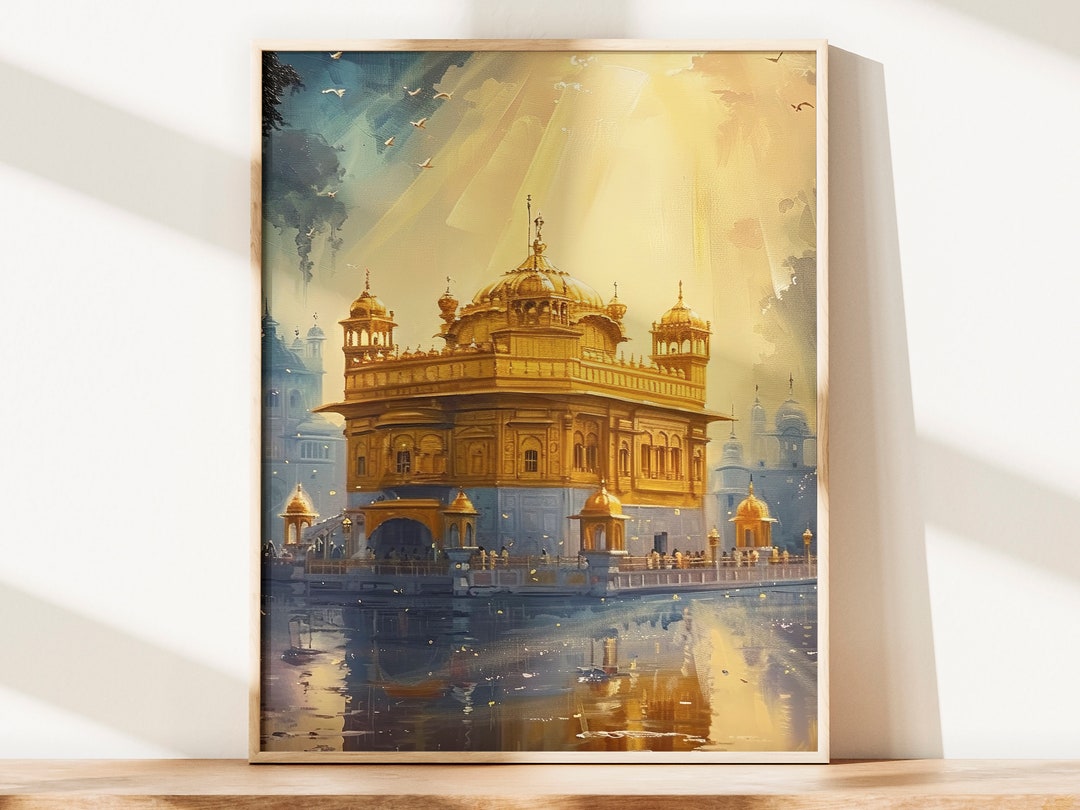 Gurudwara Sikh Art Golden Temple Poster Unframed Sikh Wall Art Sikhism