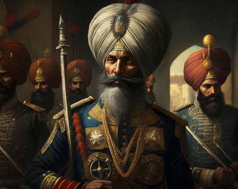 The Sikh Code Illustration - Digital Print | Sikh Art | Sikh Wall Art | Home Decor | Instant Download | Digital Wall Art | Sikh Warrior
