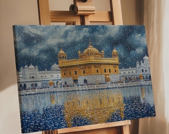 Gurdwara Sikh Art Golden Temple Canvas Unframed Sikh Wall Art Sikhism Gurdwara Sahib Wallpaper Sikh Gift Home Decor Sikh Art Oil Painting