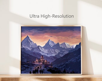 Siluetas de azafrán / Póster de más de 550 ppp / Arte mural sij sin marco / Regalo sij / Decoración de pared / Arte religioso