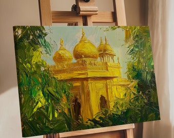 Gurdwara Sikh Art Golden Temple Canvas Unframed Sikh Wall Art Sikhism Gurdwara Sahib Wallpaper Sikh Gift Home Decor Sikh Art Oil Painting