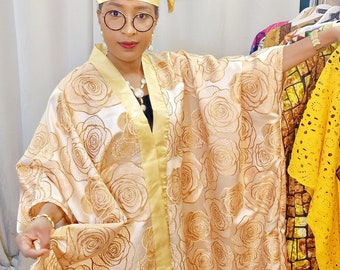 Boubou Kimono Brocart / Boubou Ouvert / Damask Bubu /  / Robe Caftan / Robe Dorée  / Robe 2en1