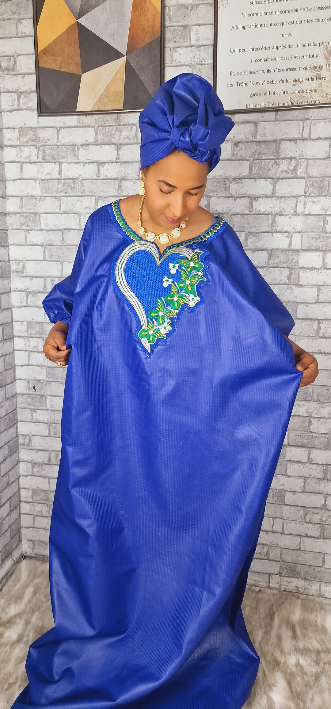 Boubou Nigerian Woman / Kaftan African Woman / Embroidered Bazin / Bubu ...