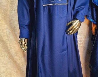 Men's AGBADA 3pcs - Navy Blue, Embroidered African Suit, African Men's Clothing, Royal Blue Agbada, African Traditional