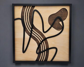 Arte de pared abstracto de madera con ritmo