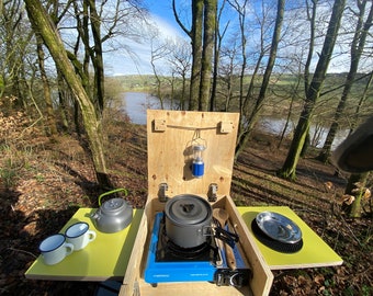 Portable camping kitchen chuck box