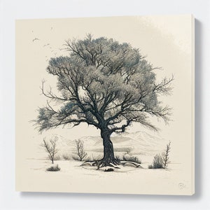 Vintage Neutral Tree Sketch - Hand drawn Illustration