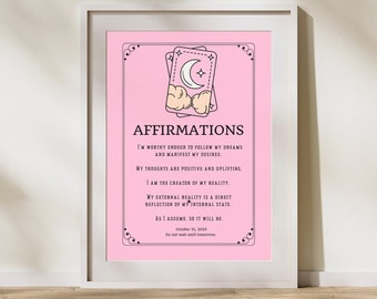 ART MURAL D'AFFIRMATION | Affiche | Décoration murale d'affirmation pour chambre et salon | Téléchargement numérique