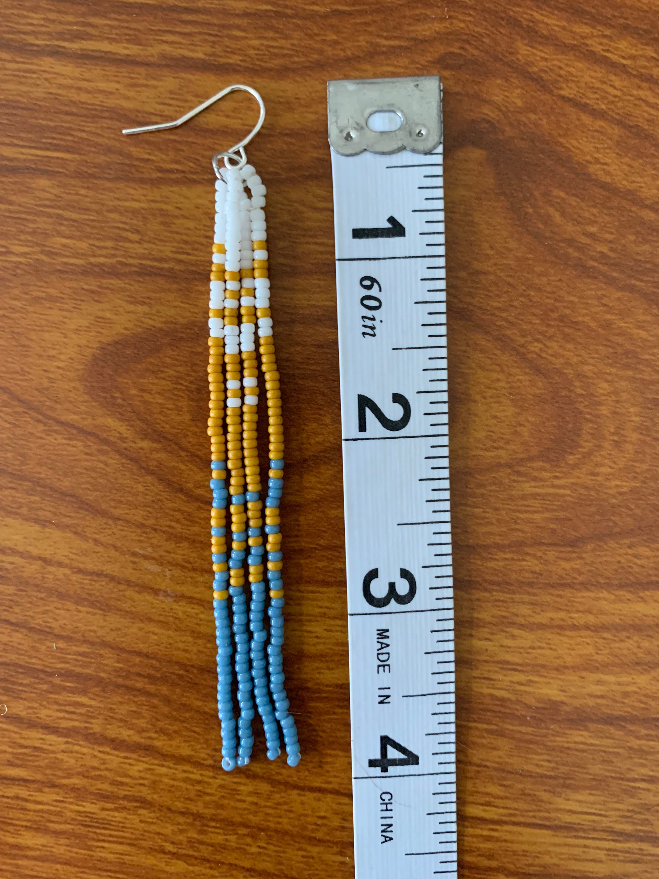 Paige Ascending Beaded Fringe Earrings