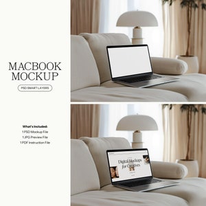 Aesthetic MacBook Mockup | Laptop Mockup | Website Mockup | Realistic Apple Device | Digital Products | Etsy Listing Mockup | Modern | PSD