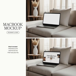 Modern MacBook Mockup | Laptop Screen Mockup | Website Mockup | Realistic Apple Device | Digital Products | Etsy Listing Mockup | Aesthetic